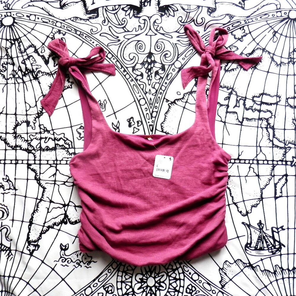 Free People || Boulevard Rouched Cropped Tank Top